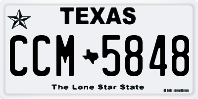 TX license plate CCM5848