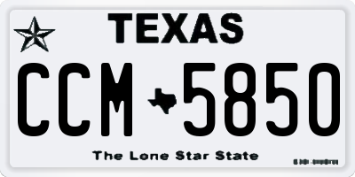 TX license plate CCM5850