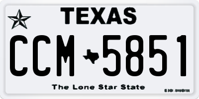 TX license plate CCM5851