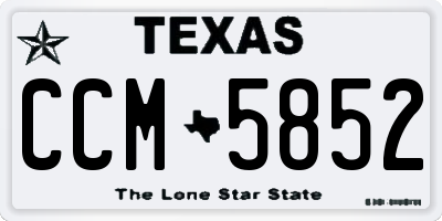 TX license plate CCM5852