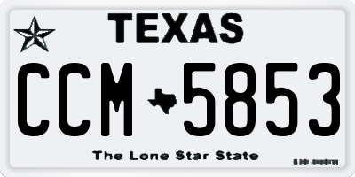 TX license plate CCM5853