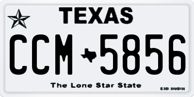 TX license plate CCM5856