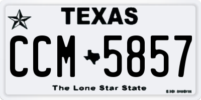 TX license plate CCM5857