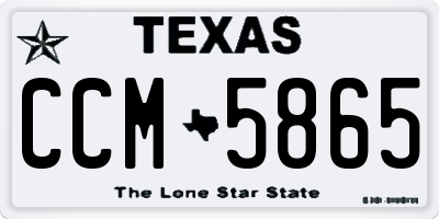 TX license plate CCM5865