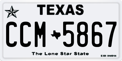 TX license plate CCM5867