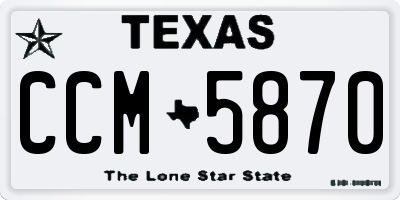TX license plate CCM5870