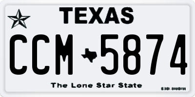 TX license plate CCM5874