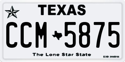 TX license plate CCM5875