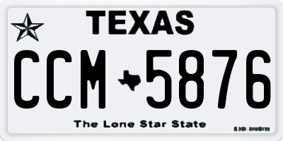 TX license plate CCM5876