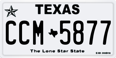 TX license plate CCM5877