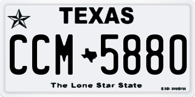TX license plate CCM5880
