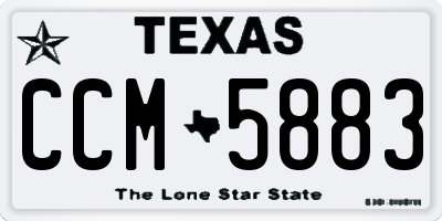 TX license plate CCM5883