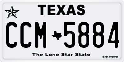 TX license plate CCM5884