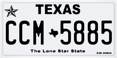 TX license plate CCM5885