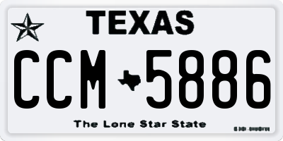 TX license plate CCM5886