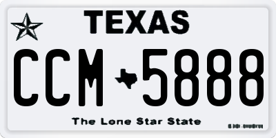 TX license plate CCM5888