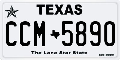 TX license plate CCM5890