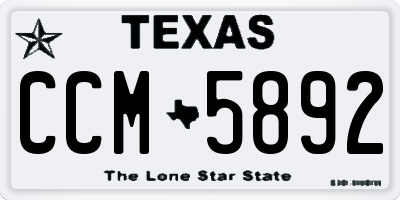 TX license plate CCM5892