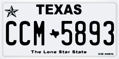TX license plate CCM5893