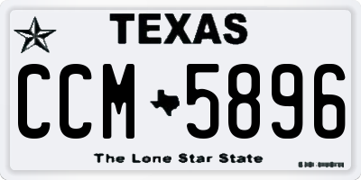 TX license plate CCM5896