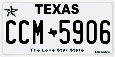 TX license plate CCM5906