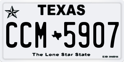 TX license plate CCM5907