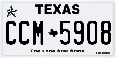 TX license plate CCM5908
