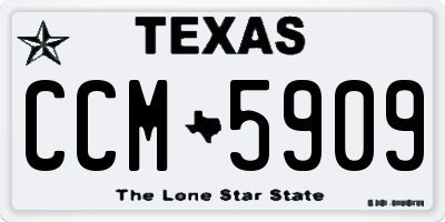 TX license plate CCM5909