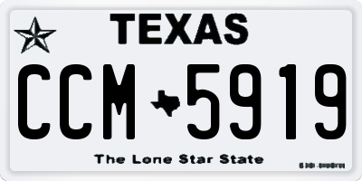 TX license plate CCM5919
