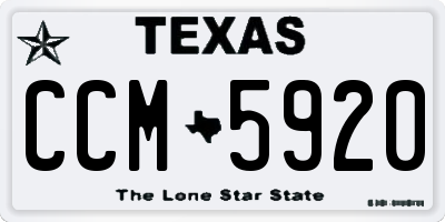 TX license plate CCM5920