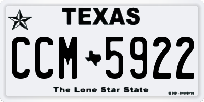 TX license plate CCM5922