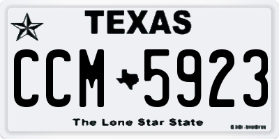 TX license plate CCM5923