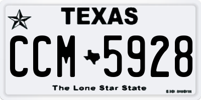 TX license plate CCM5928