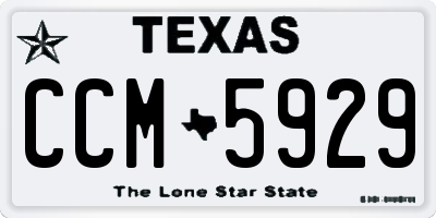 TX license plate CCM5929
