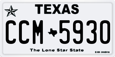 TX license plate CCM5930