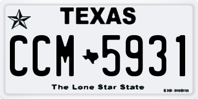 TX license plate CCM5931