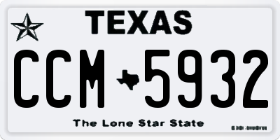 TX license plate CCM5932
