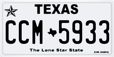 TX license plate CCM5933