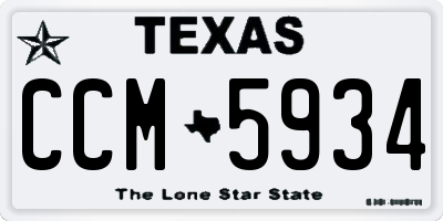 TX license plate CCM5934