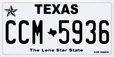 TX license plate CCM5936