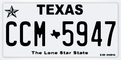 TX license plate CCM5947
