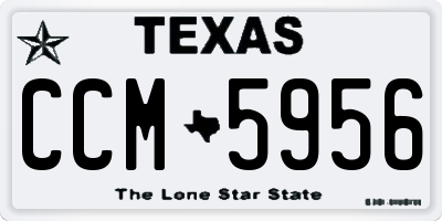 TX license plate CCM5956