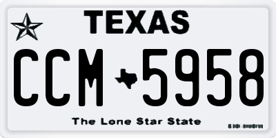 TX license plate CCM5958