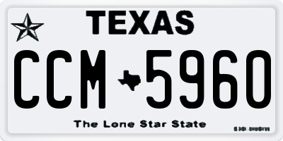 TX license plate CCM5960