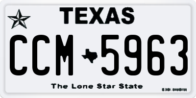 TX license plate CCM5963