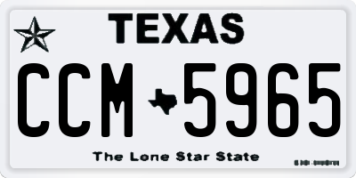 TX license plate CCM5965