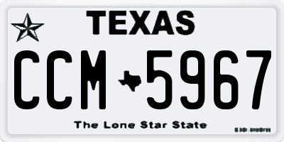 TX license plate CCM5967