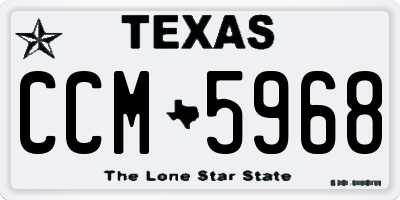 TX license plate CCM5968