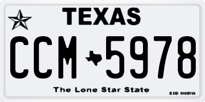 TX license plate CCM5978