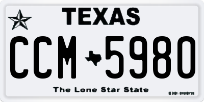 TX license plate CCM5980